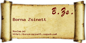 Borna Zsinett névjegykártya
